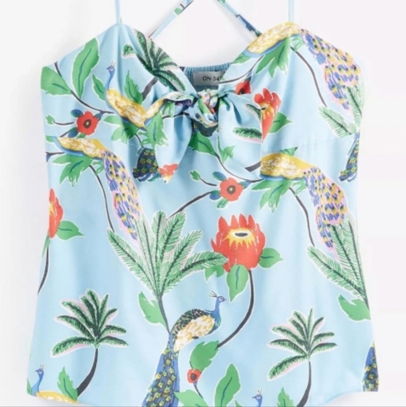 On 34th By Macy's Kight Blue Tropical Floral Summer Camisole Top, Festival Med - Picture 2 of 8